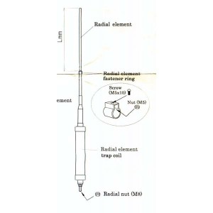 Diamond R1 Radiale degli 80 metri per la CP-6