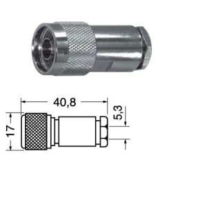 Connettore spina maschio N a saldare per cavo RG58